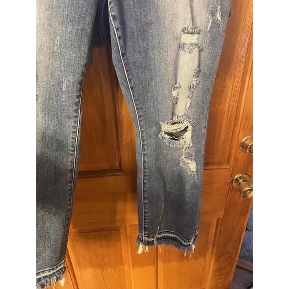 Judy Blue Straight Fit Stretch Womens Plus 20W Distressed Raw Hem Denim Jeans - Picture 13 of 16